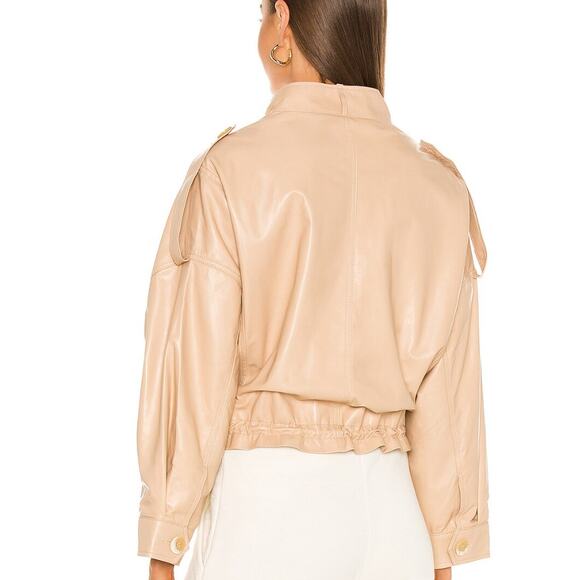 Bubish Revolve Jacket Womens Size S Savannah Lambskin Leather Zip Snap Caramel - Picture 3 of 16